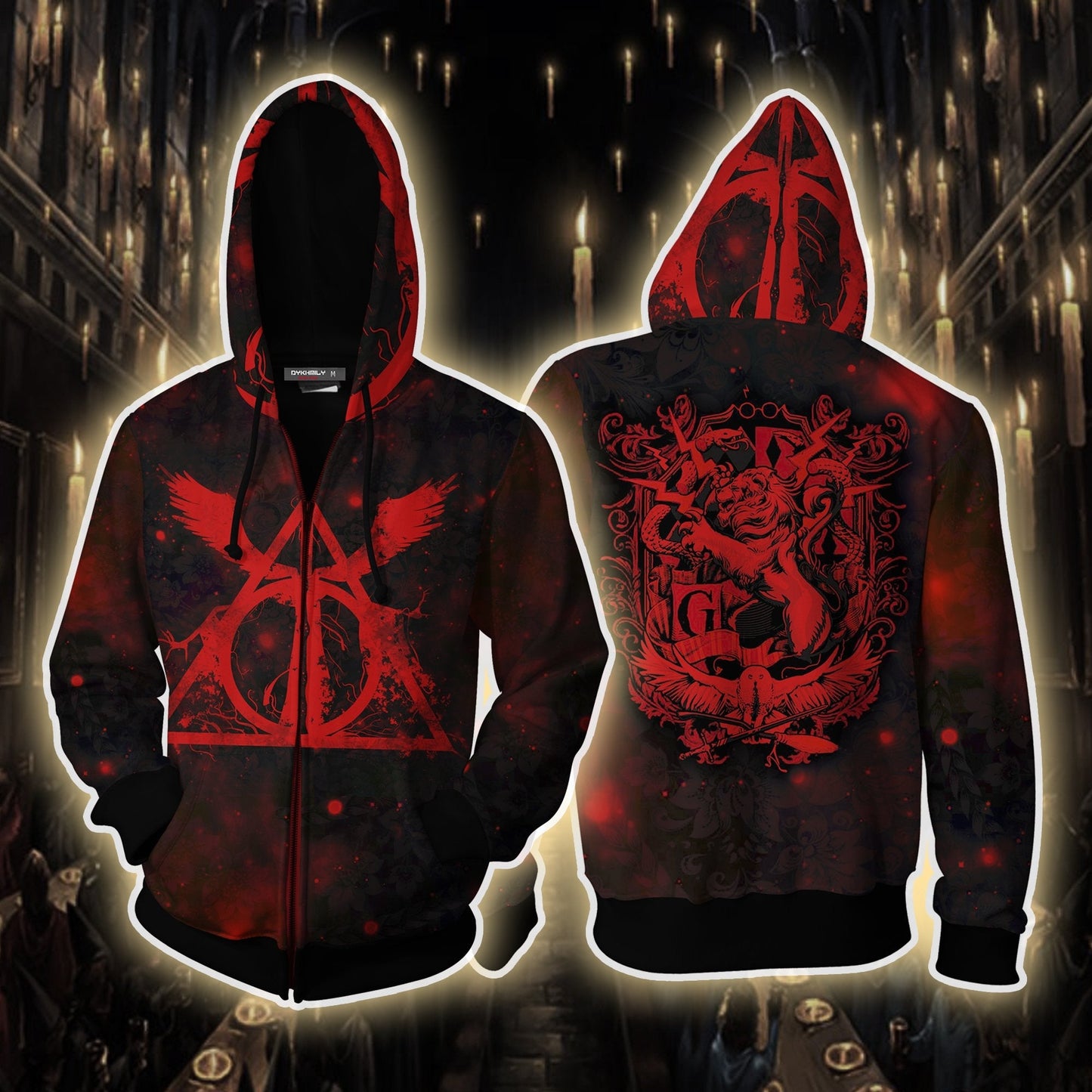 The Gryffindor Lion Harry Potter Version Galaxy Unisex 3D T-shirt Zip Hoodie S