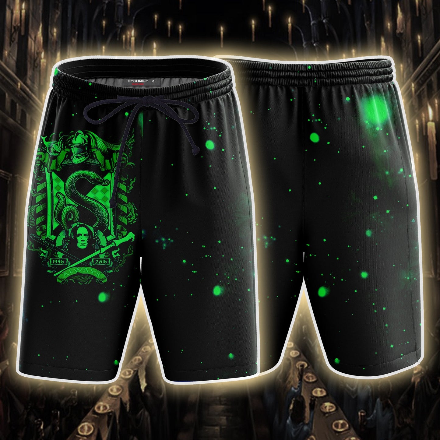 The Slytherin Snake Harry Potter Version Galaxy Beach Shorts S