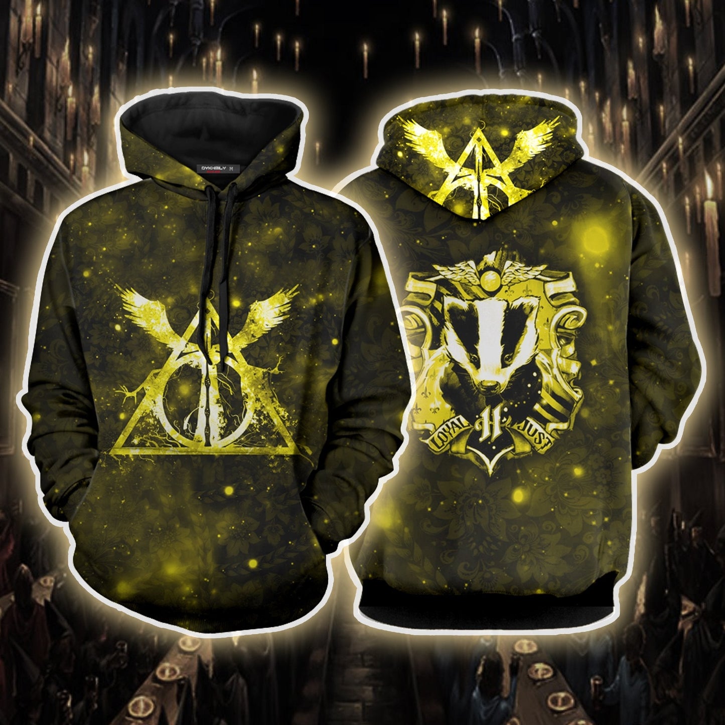 The Hufflepuff Badger Harry Potter Version Galaxy Unisex 3D T-shirt Hoodie