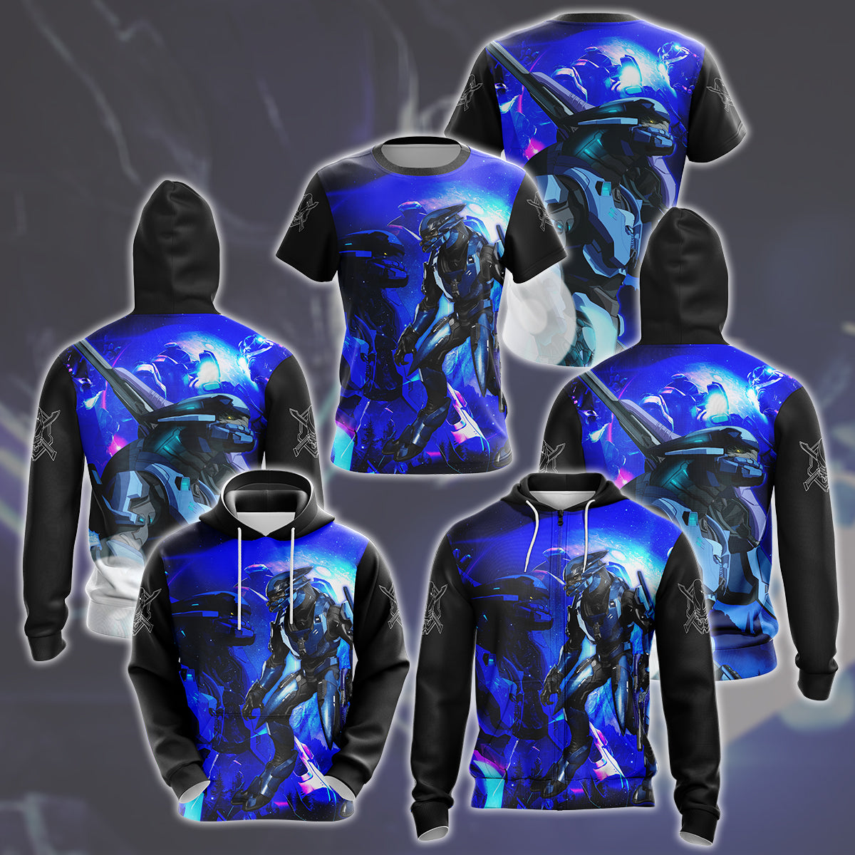 Halo Sangheili (Elite) Video Game All Over Printed T-shirt Tank Top Zip Hoodie Pullover Hoodie Hawaiian Shirt Beach Shorts Joggers