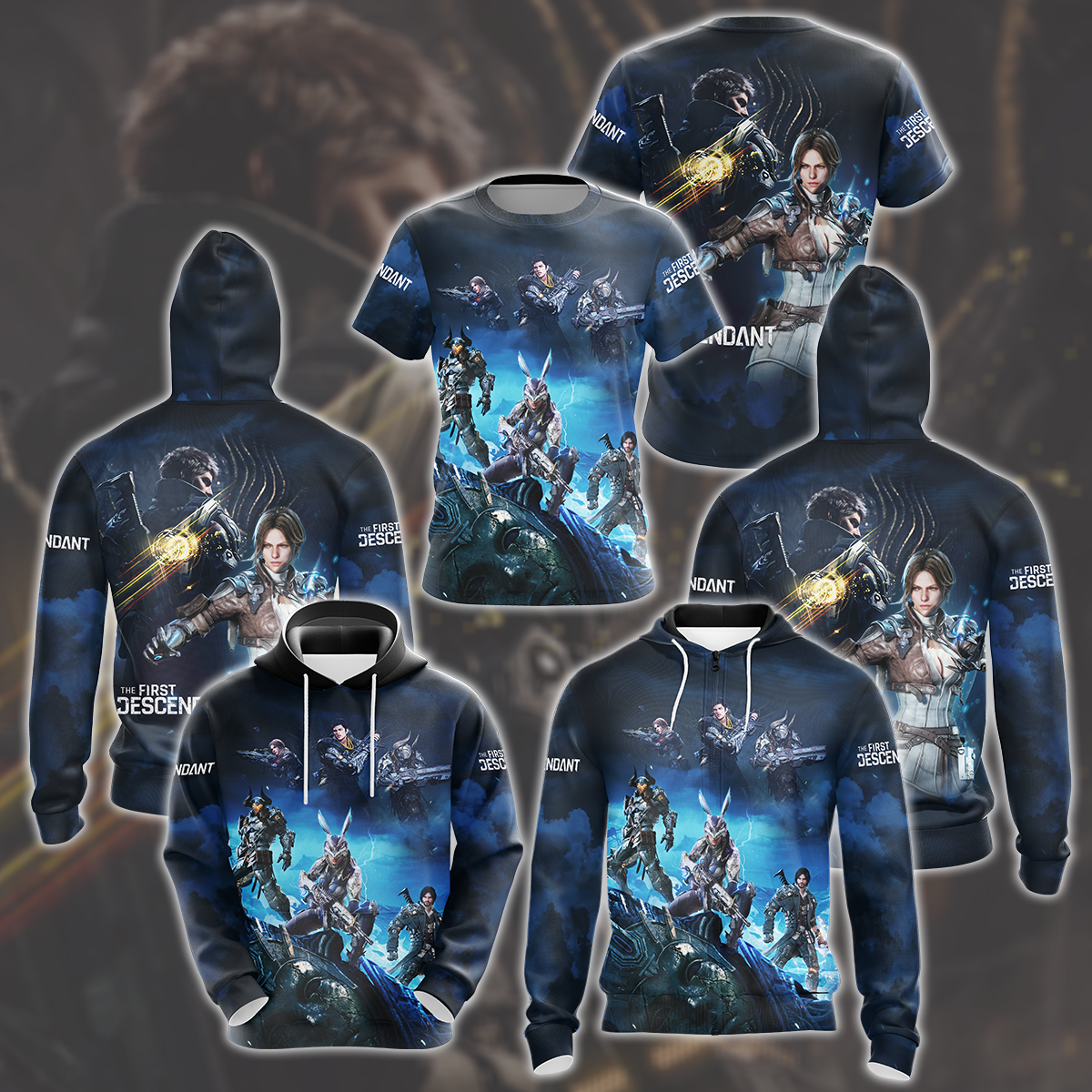 The First Descendant Video Game All Over Printed T-shirt Tank Top Zip Hoodie Pullover Hoodie Hawaiian Shirt Beach Shorts Joggers