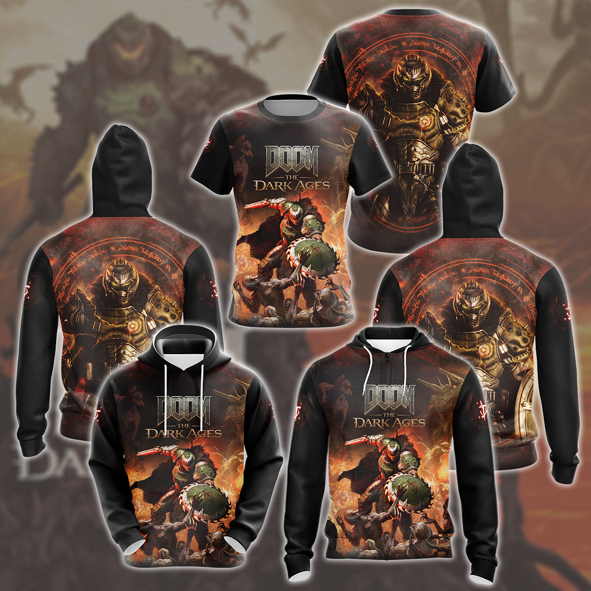 Doom: The Dark Ages Video Game All Over Printed T-shirt Tank Top Zip Hoodie Pullover Hoodie Hawaiian Shirt Beach Shorts Joggers