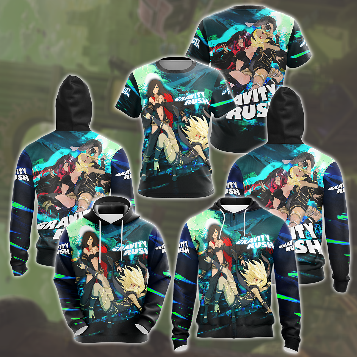 Gravity Rush Video Game All Over Printed T-shirt Tank Top Zip Hoodie Pullover Hoodie Hawaiian Shirt Beach Shorts Joggers