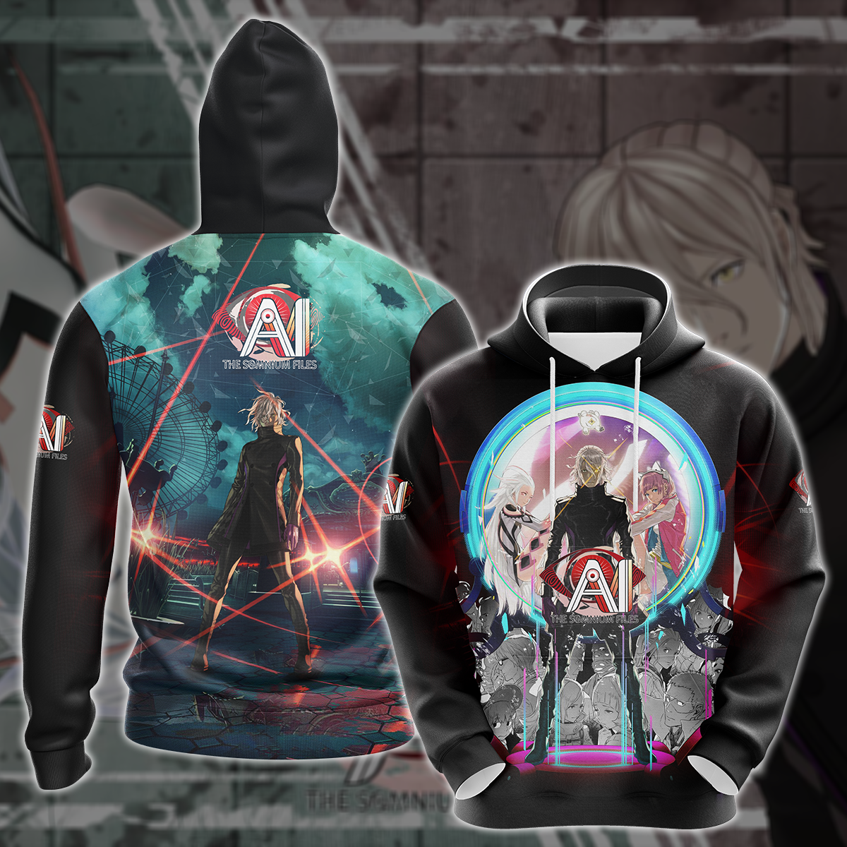 AI: The Somnium Files Video Game All Over Printed T-shirt Tank Top Zip Hoodie Pullover Hoodie Hawaiian Shirt Beach Shorts Joggers Hoodie
