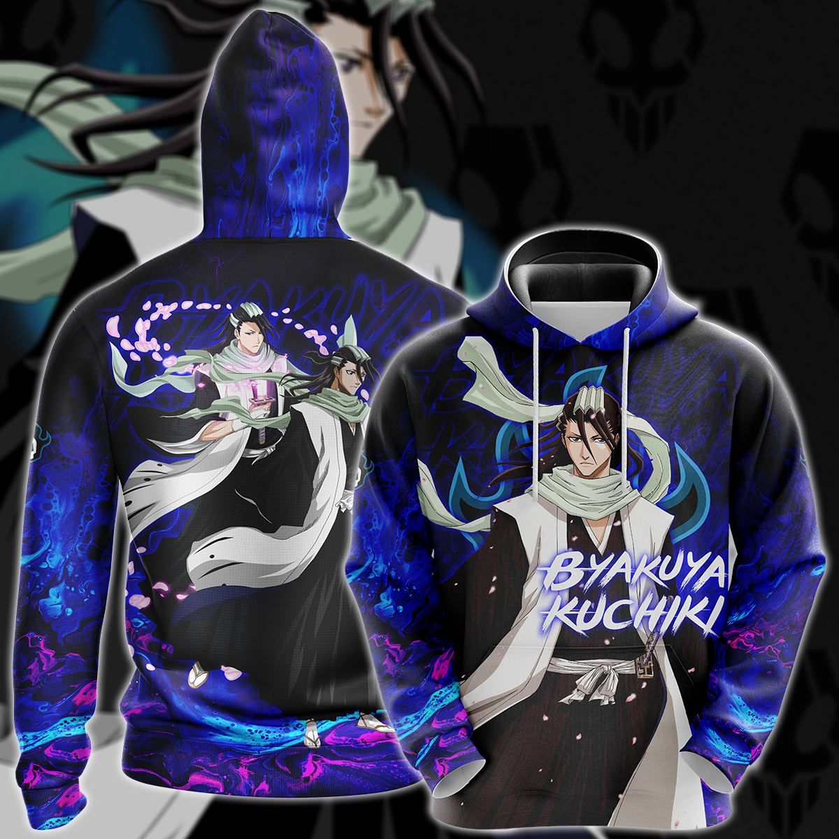 Bleach Byakuya Kuchiki Anime Manga 3D All Over Print T-shirt Tank Top Zip Hoodie Pullover Hoodie Hawaiian Shirt Beach Shorts Jogger Hoodie