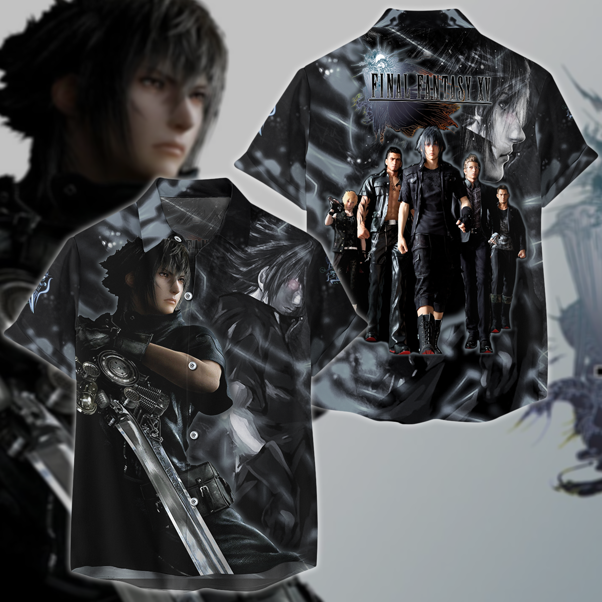 Final Fantasy XV Video Game 3D All Over Print T-shirt Tank Top Zip Hoodie Pullover Hoodie Hawaiian Shirt Beach Shorts Jogger Hawaiian Shirt