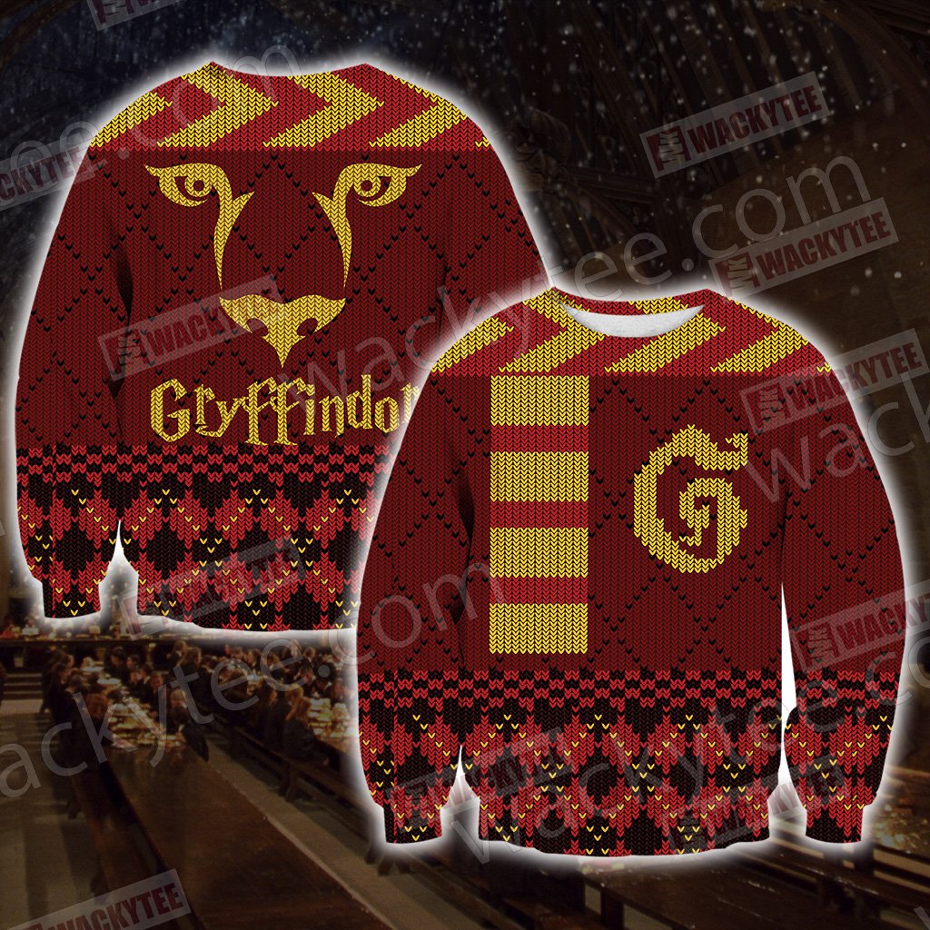 Harry Potter - Gryffindor House Xmas Style Unisex 3D Sweater
