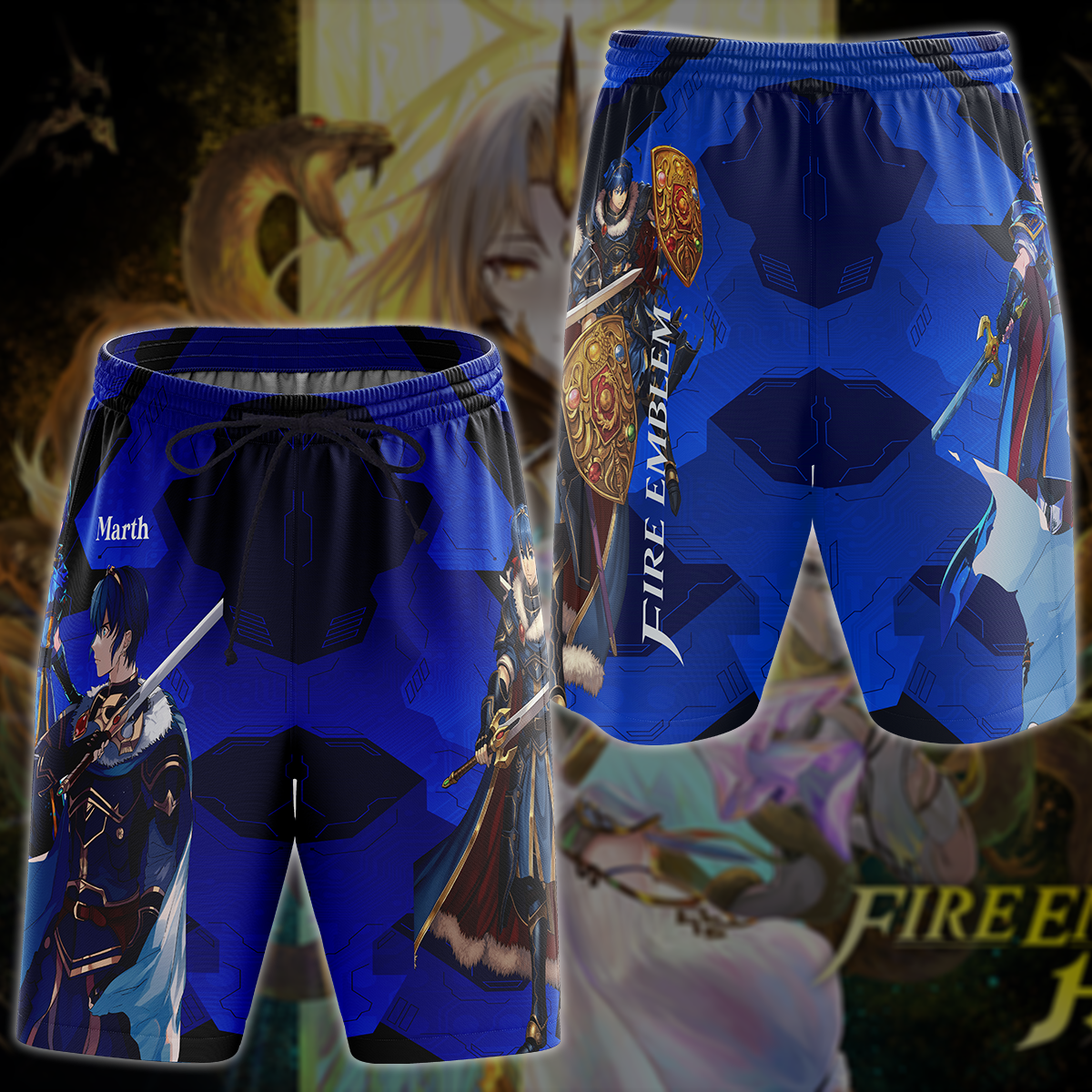 Fire Emblem Marth Video Game 3D All Over Printed T-shirt Tank Top Zip Hoodie Pullover Hoodie Hawaiian Shirt Beach Shorts Jogger Beach Shorts