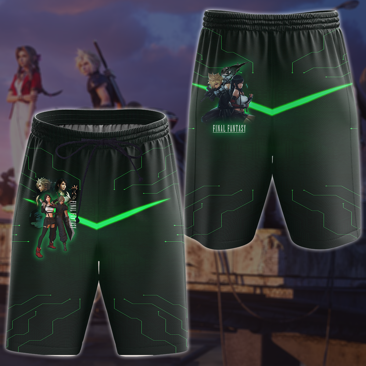 Final Fantasy VII Video Game 3D All Over Printed T-shirt Tank Top Zip Hoodie Pullover Hoodie Hawaiian Shirt Beach Shorts Joggers Beach Shorts