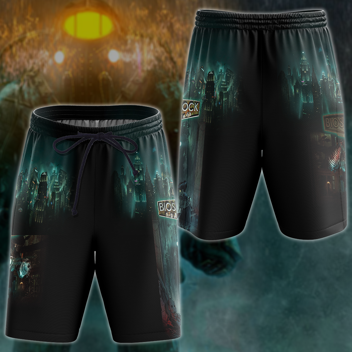 Bioshock Video Game 3D All Over Print T-shirt Tank Top Zip Hoodie Pullover Hoodie Hawaiian Shirt Beach Shorts Jogger Beach Shorts