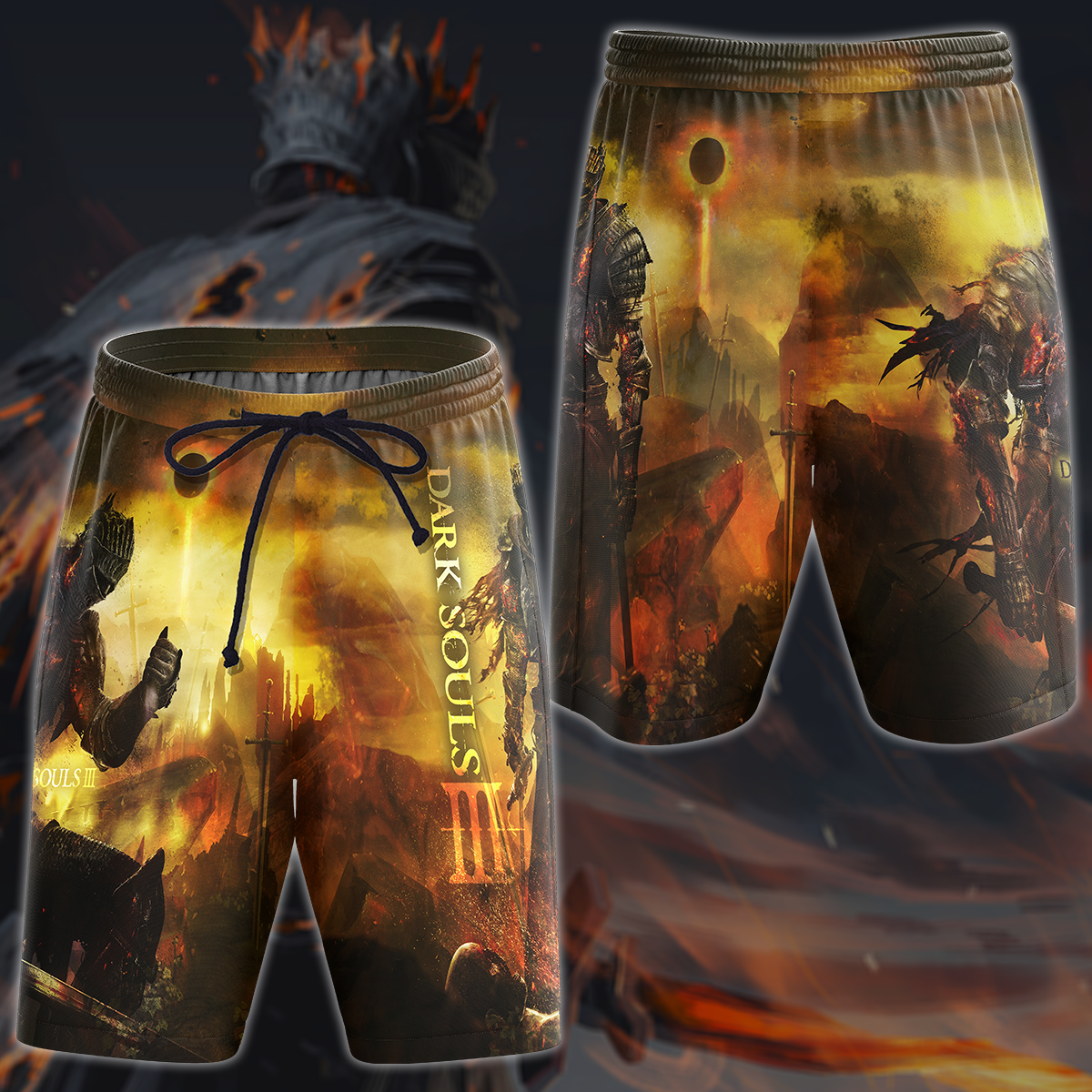 Dark Souls 3 Video Game 3D All Over Printed T-shirt Tank Top Zip Hoodie Pullover Hoodie Hawaiian Shirt Beach Shorts Jogger Beach Shorts