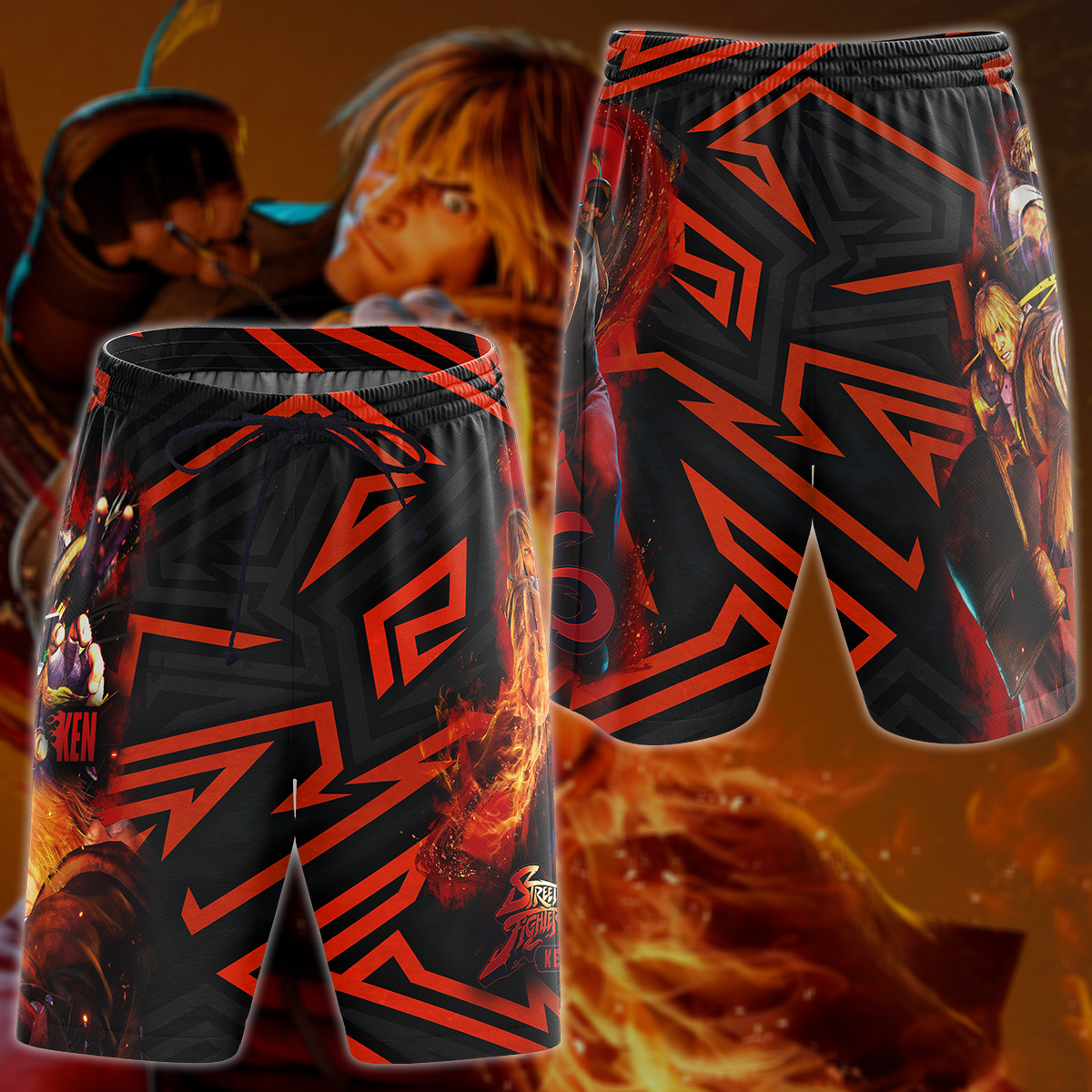 Street Fighter 6 Ken Video Game 3D All Over Printed T-shirt Tank Top Zip Hoodie Pullover Hoodie Hawaiian Shirt Beach Shorts Jogger Beach Shorts