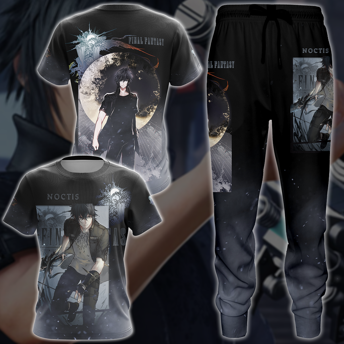 Final Fantasy XV Noctis Video Game 3D All Over Print T-shirt Tank Top Zip Hoodie Pullover Hoodie Hawaiian Shirt Beach Shorts Jogger
