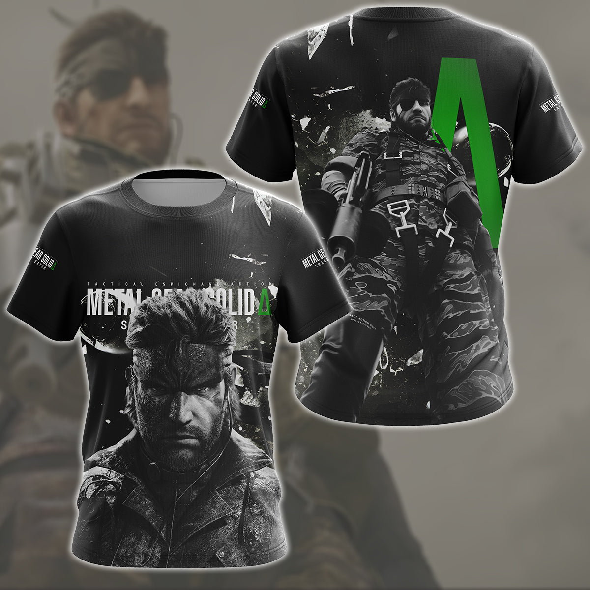 metal gear solid shirt Metal Gear Solid: Snake Eater Video Game All Over Printed T-shirt Tank – WackyTee
