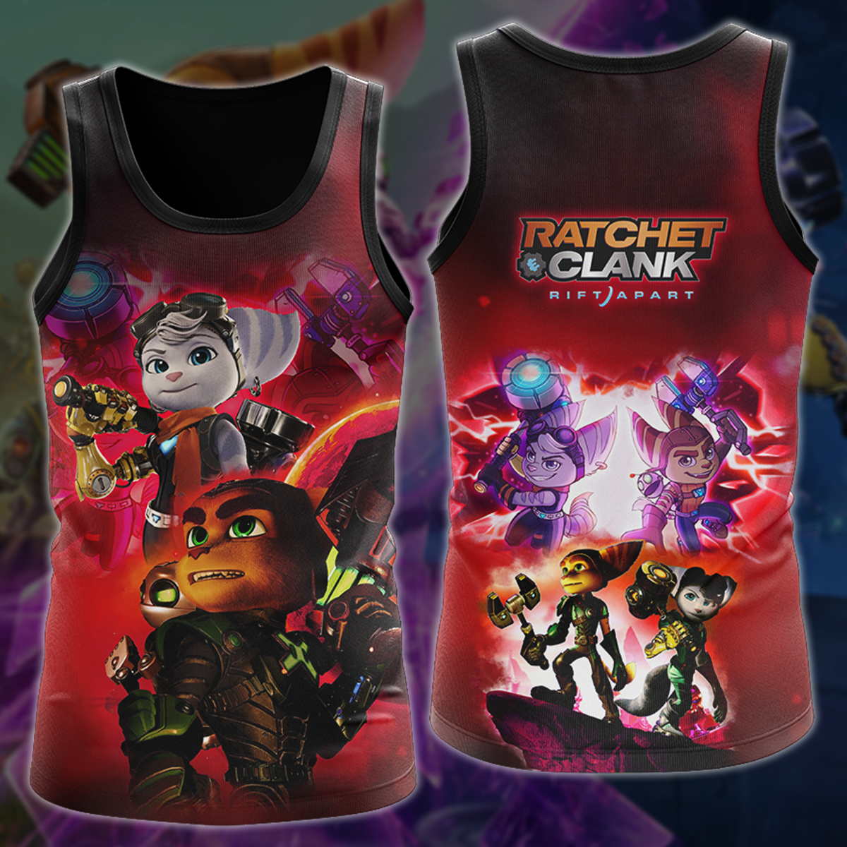 Ratchet & Clank: Rift Apart Video Game 3D All Over Printed T-shirt Tank Top Zip Hoodie Pullover Hoodie Hawaiian Shirt Beach Shorts Jogger Tank Top