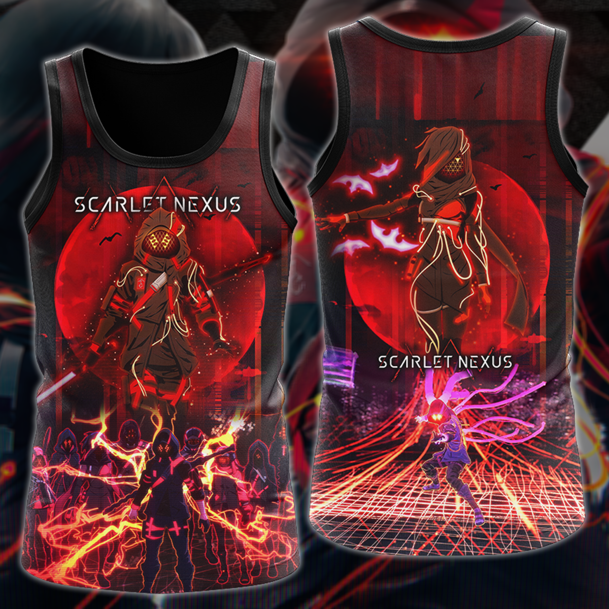 Scarlet Nexus Video Game 3D All Over Printed T-shirt Tank Top Zip Hoodie Pullover Hoodie Hawaiian Shirt Beach Shorts Jogger Tank Top
