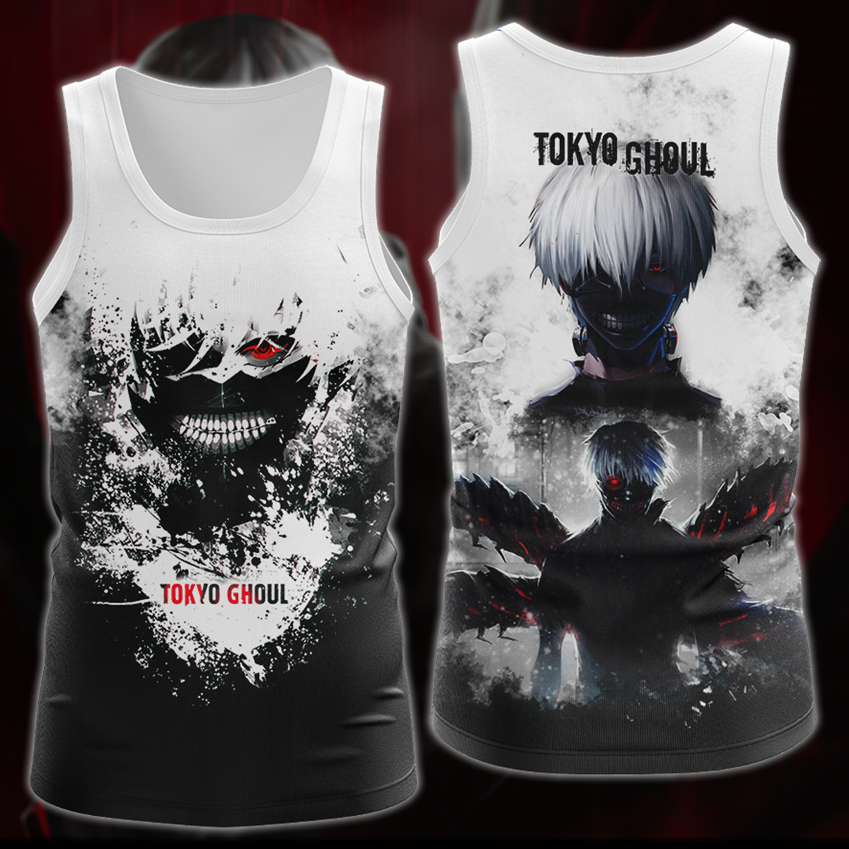 Tokyo Ghoul Anime Anime Manga 3D All Over Printed T-shirt Tank Top Zip Hoodie Pullover Hoodie Hawaiian Shirt Beach Shorts Jogger Tank Top
