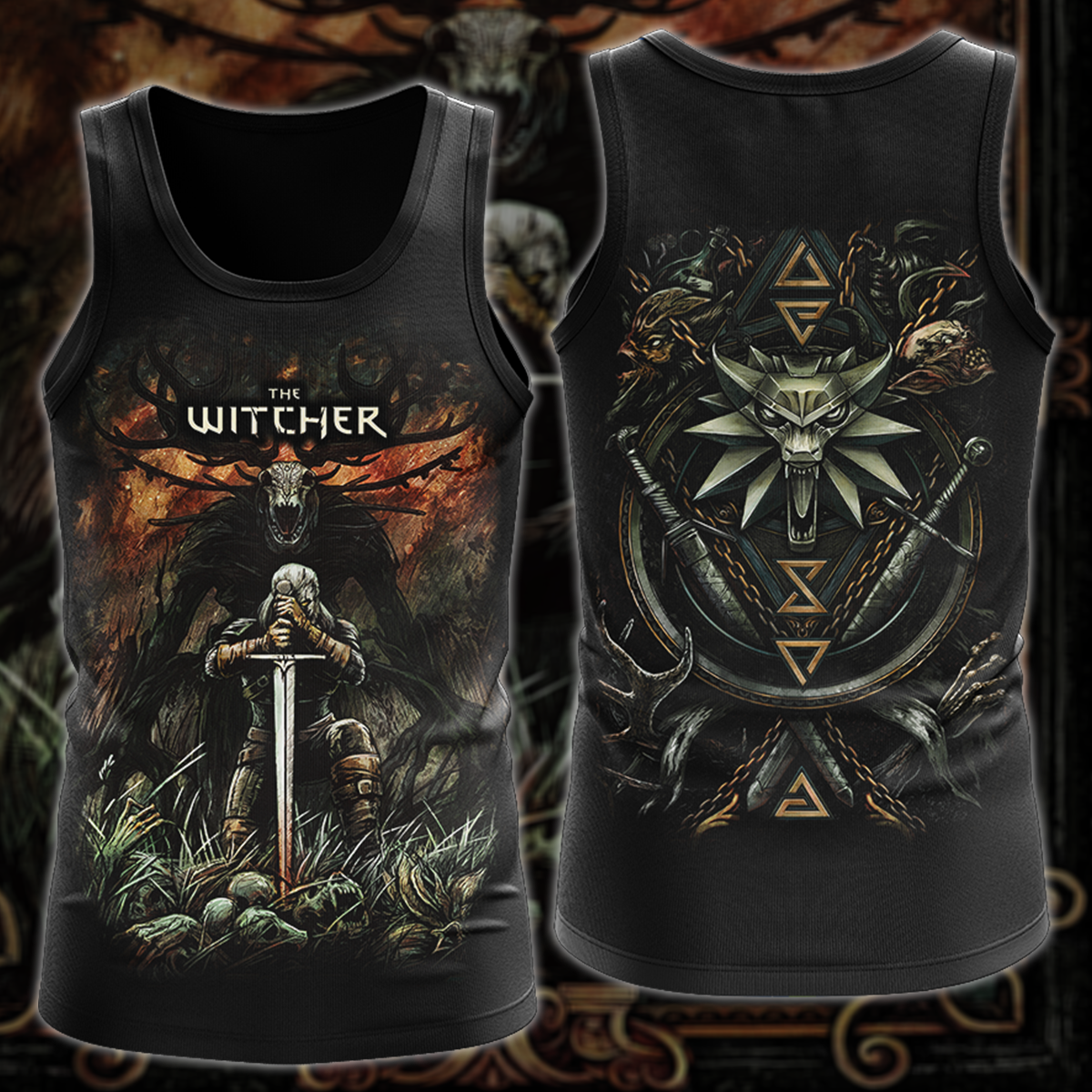 The Witcher Video Game 3D All Over Printed T-shirt Tank Top Zip Hoodie Pullover Hoodie Hawaiian Shirt Beach Shorts Jogger Tank Top