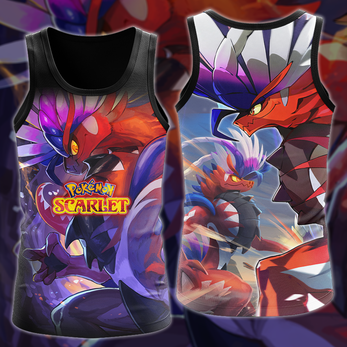 Pokemon Scarlet Video Game 3D All Over Printed T-shirt Tank Top Zip Hoodie Pullover Hoodie Hawaiian Shirt Beach Shorts Jogger Tank Top