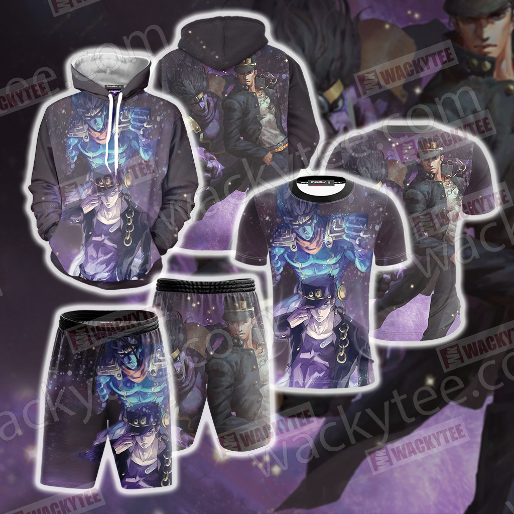 Jojo's Bizarre Adventure Jotaro Kujo And Star Platinum 3D T-shirt