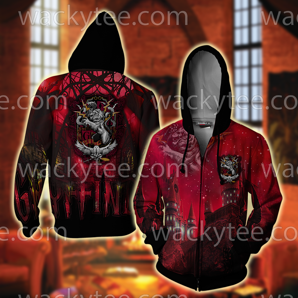 Gryffindor House Hogwarts Harry Potter New Zip Up Hoodie S