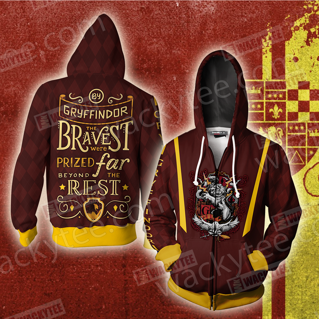 Gryffindor Bravest Were Prized Far Beyond The Rest Unisex 3D T-shirt Zip Hoodie S
