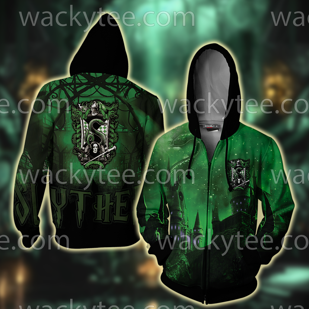Slytherin House Hogwarts Harry Potter New Zip Up Hoodie S
