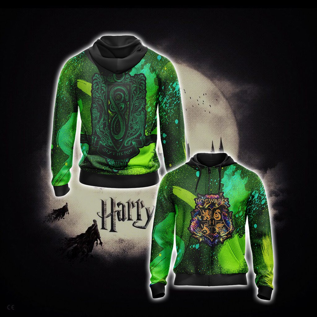 Cunning Like A Slytherin Harry Potter New Style Unisex 3D T-shirt Zip Hoodie S