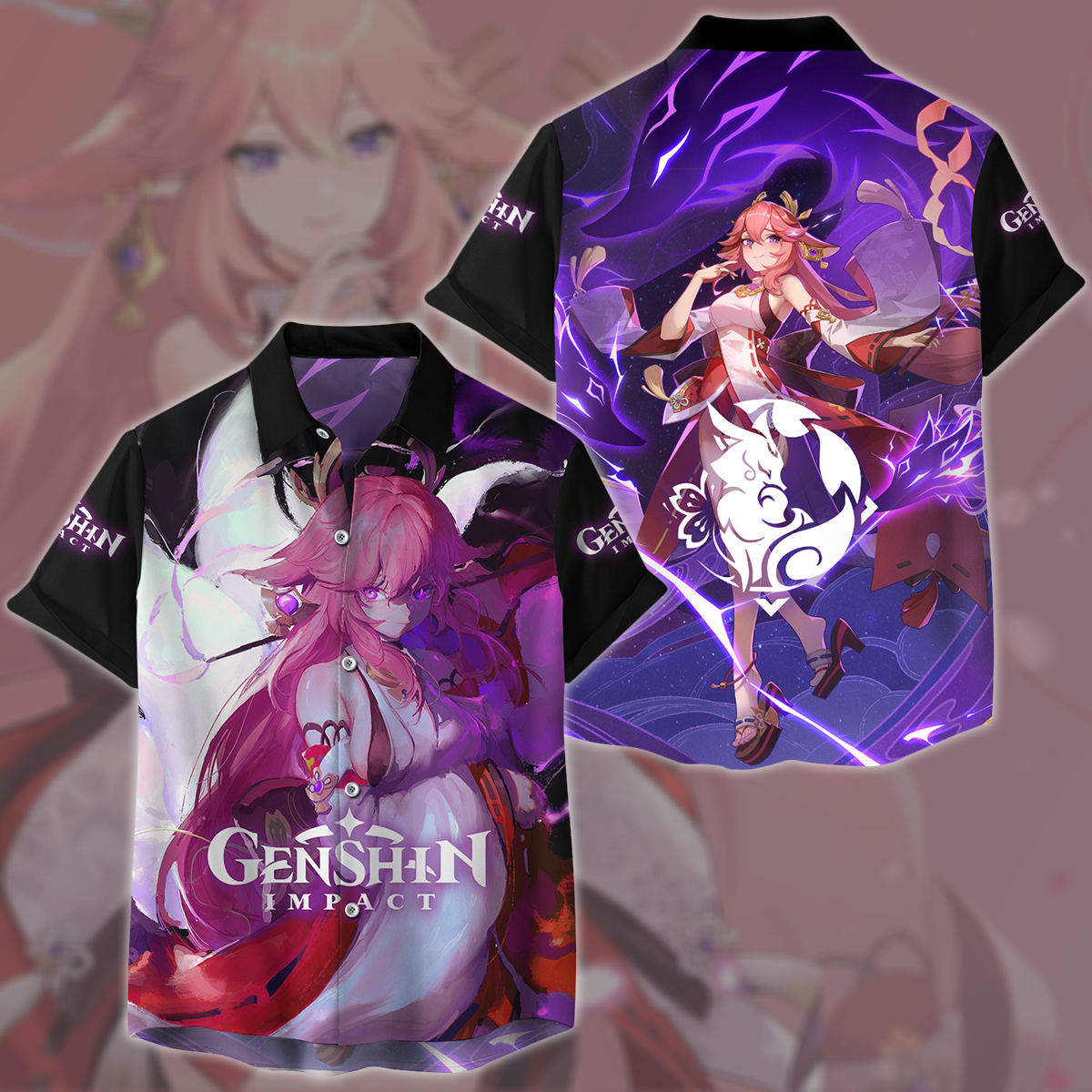 Genshin Impact Yae Miko Video Game All Over Printed T-shirt Tank Top Zip Hoodie Pullover Hoodie Hawaiian Shirt Beach Shorts Joggers Hawaiian Shirt