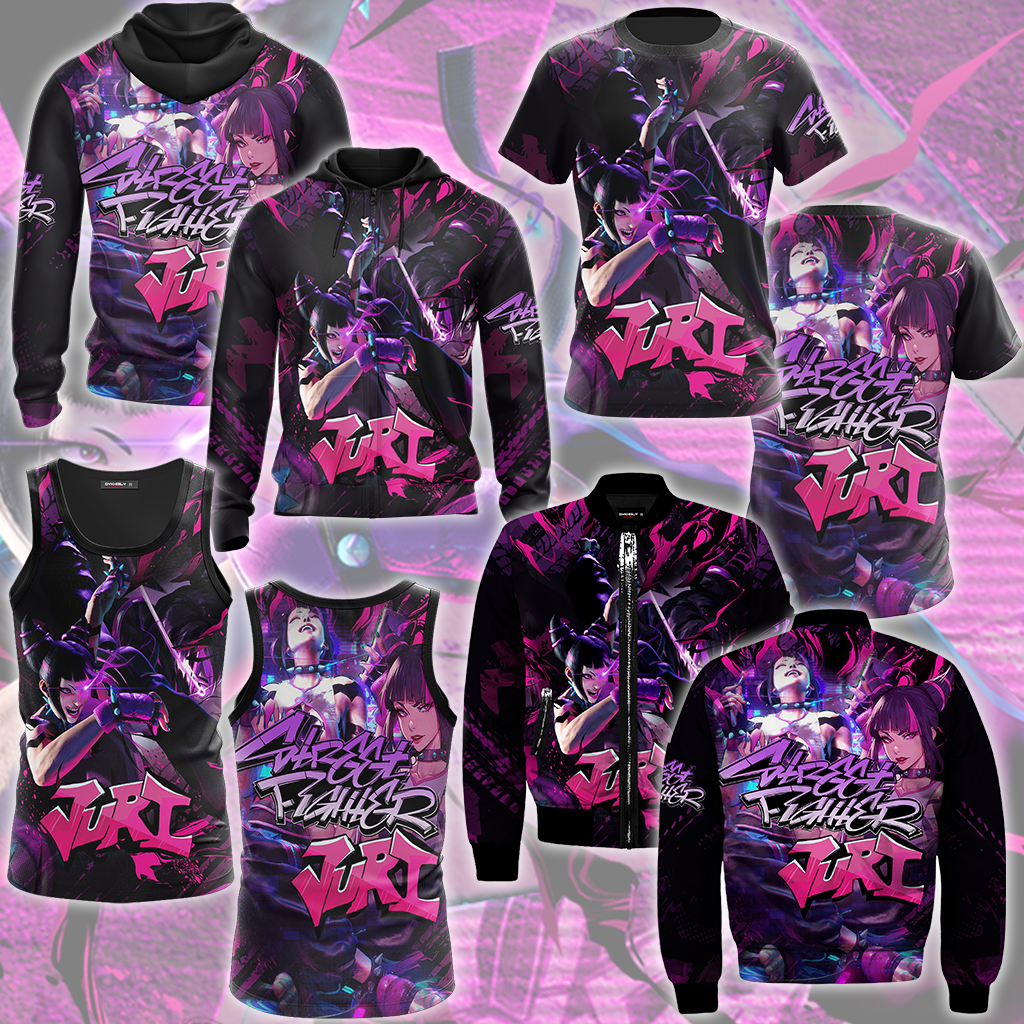 Street Fighter 6 Juri Video Game All Over Printed T-shirt Tank Top Zip Hoodie Pullover Hoodie Hawaiian Shirt Beach Shorts Joggers