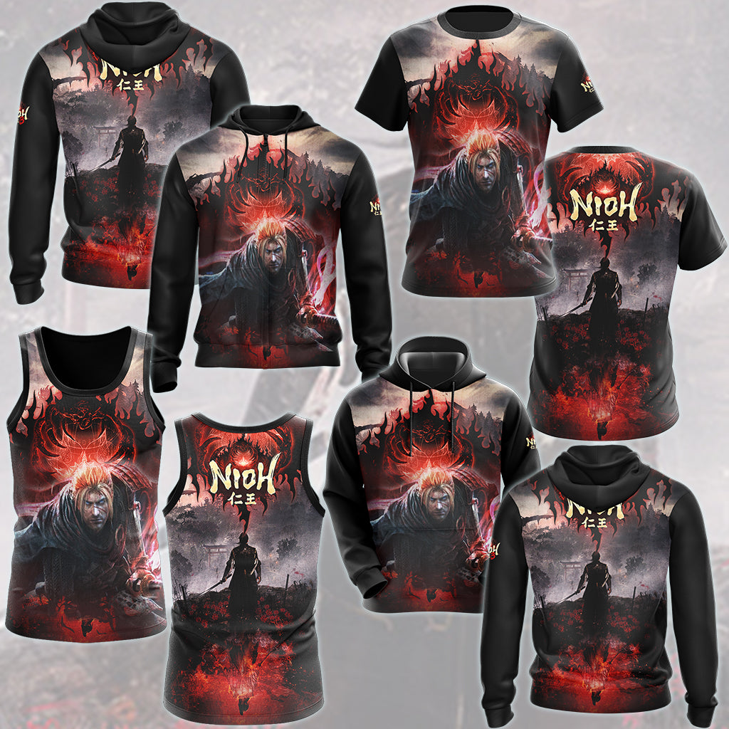 Nioh 3 Video Game All Over Printed T-shirt Tank Top Zip Hoodie Pullover Hoodie Hawaiian Shirt Beach Shorts Joggers