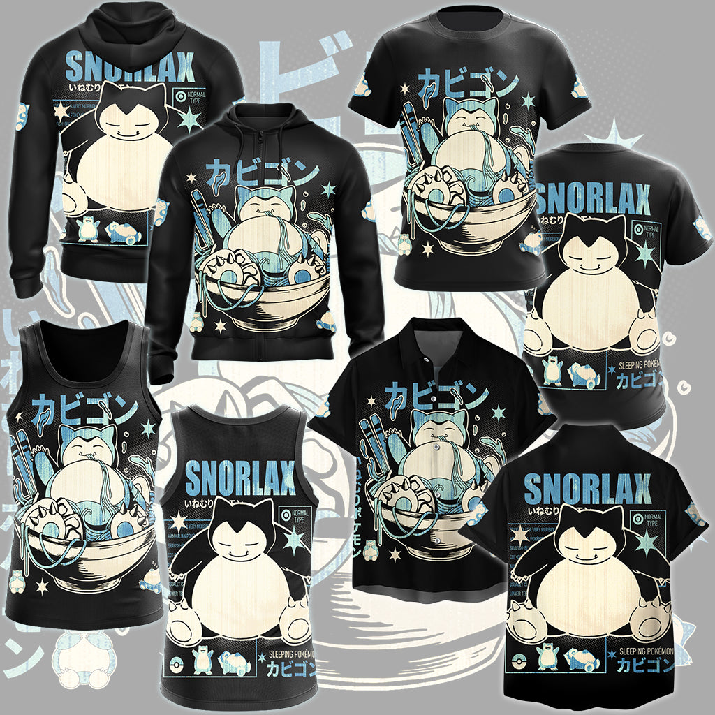 Pokemon Snorlax Video Game All Over Printed T-shirt Tank Top Zip Hoodie Pullover Hoodie Hawaiian Shirt Beach Shorts Joggers