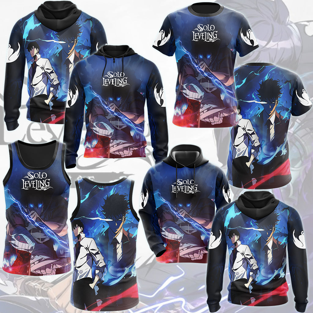 Solo Leveling Anime All Over Printed T-shirt Tank Top Zip Hoodie Pullover Hoodie Hawaiian Shirt Beach Shorts Joggers