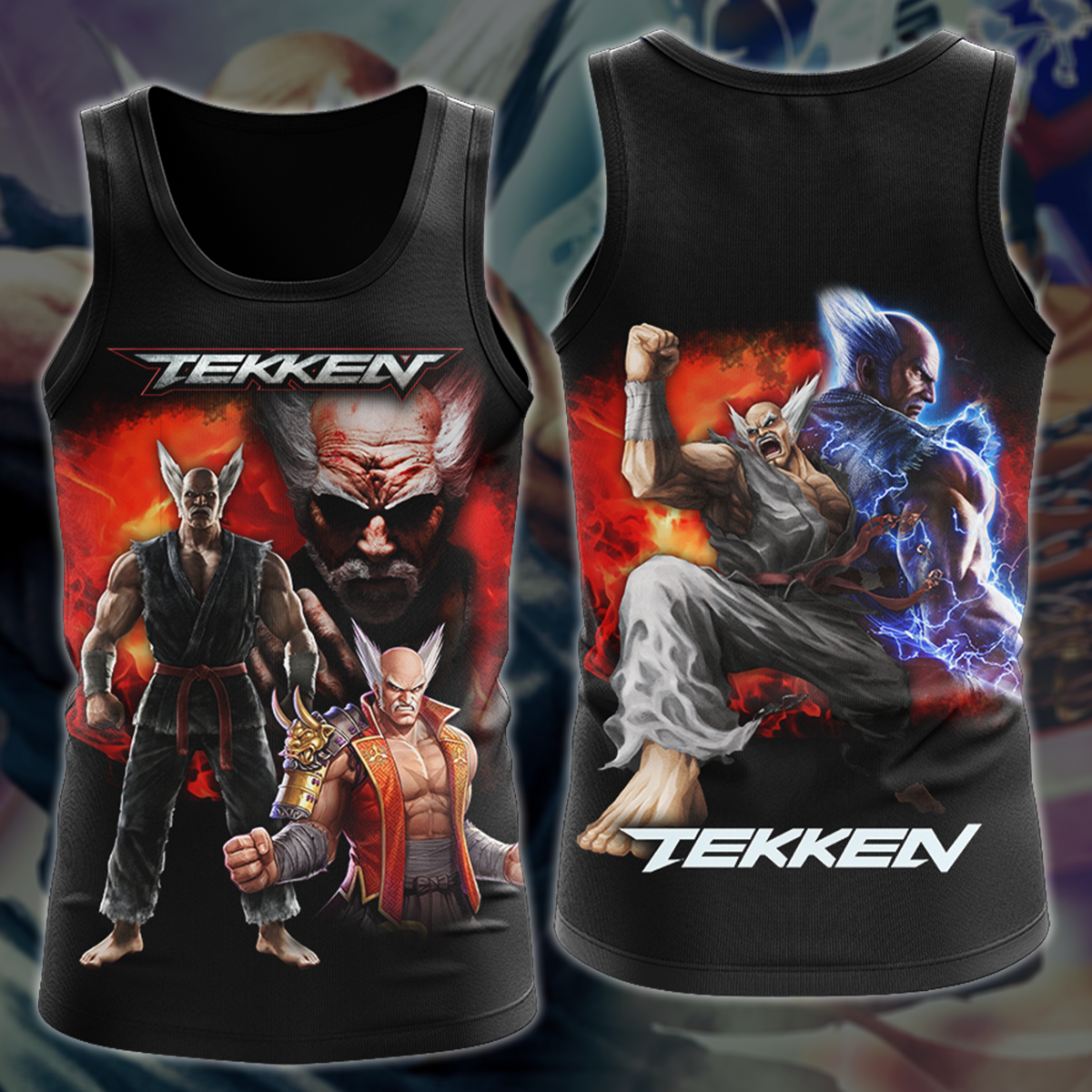 Tekken Heihachi Mishima Video Game 3D All Over Print T-shirt Tank Top Zip Hoodie Pullover Hoodie Hawaiian Shirt Beach Shorts Jogger Tank Top