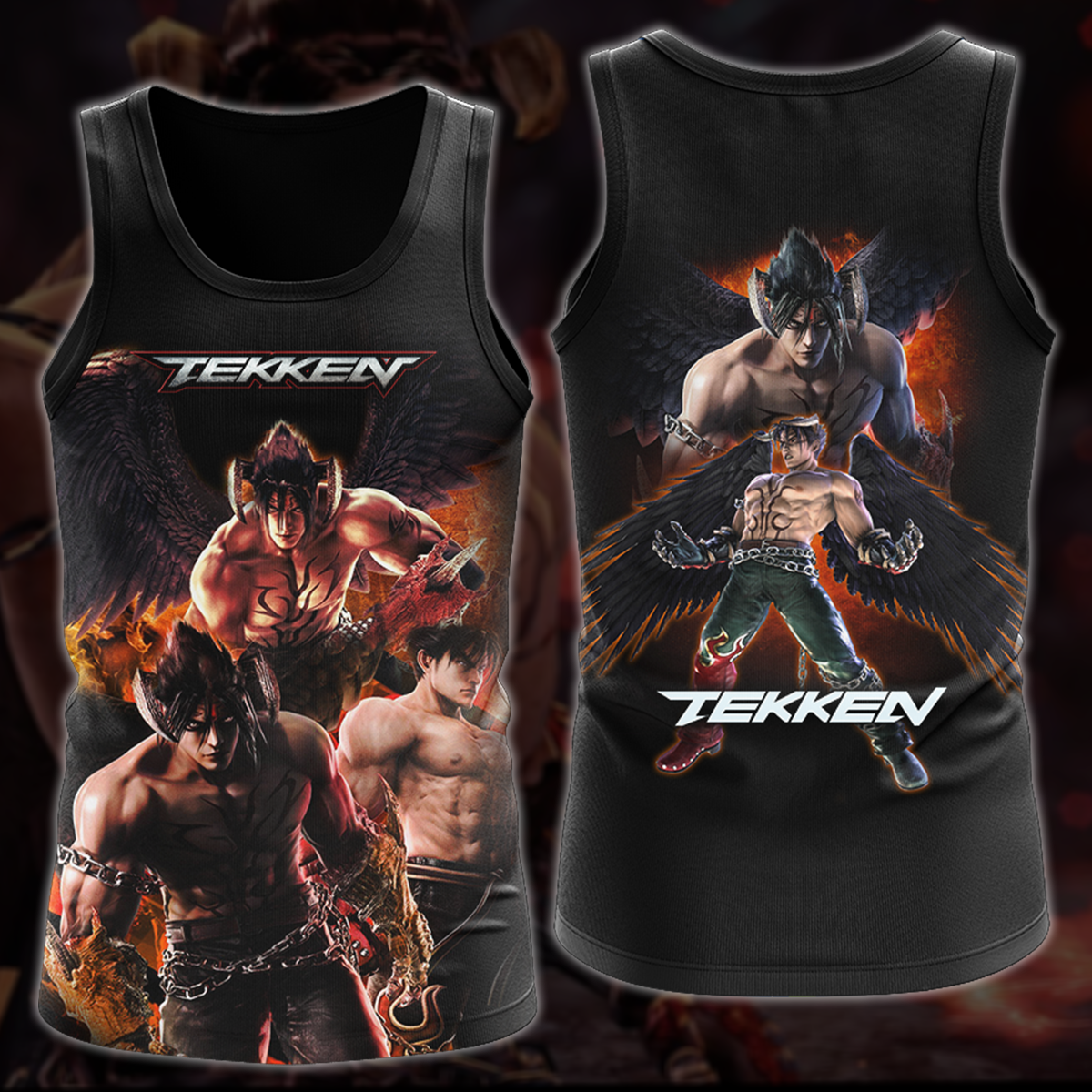 Tekken Jin Kazama Video Game 3D All Over Print T-shirt Tank Top Zip Hoodie Pullover Hoodie Hawaiian Shirt Beach Shorts Jogger Tank Top