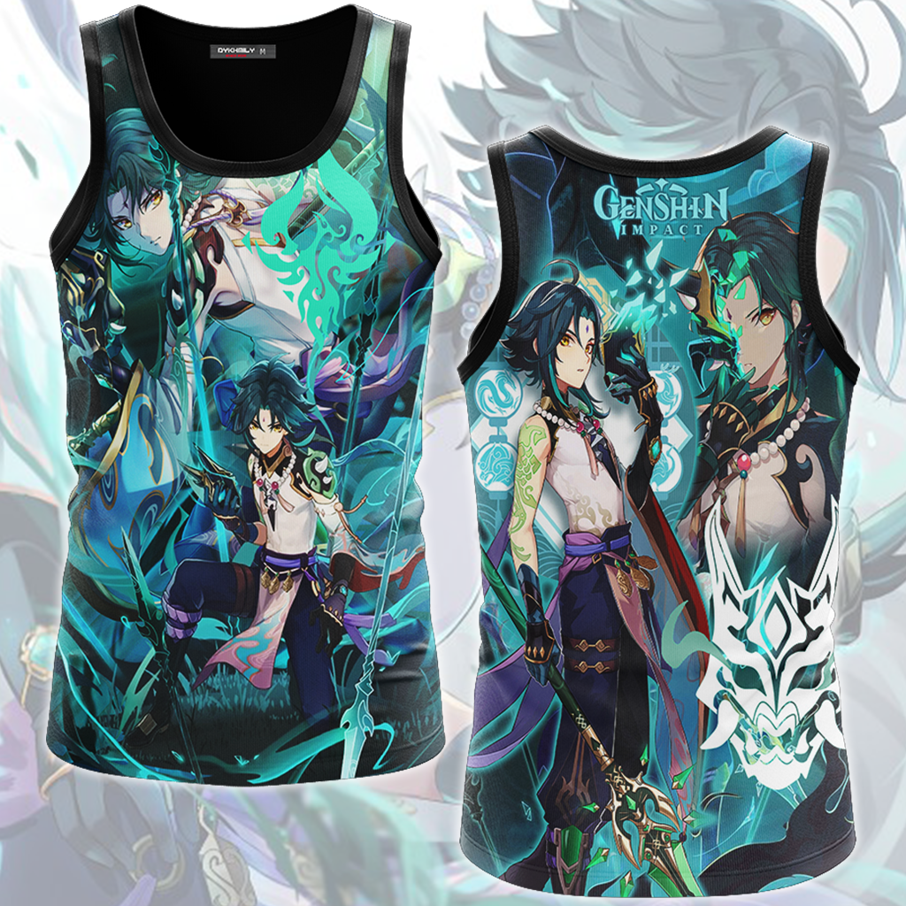 Genshin Impact Xiao Video Game All Over Printed T-shirt Tank Top Zip Hoodie Pullover Hoodie Hawaiian Shirt Beach Shorts Joggers Tank Top