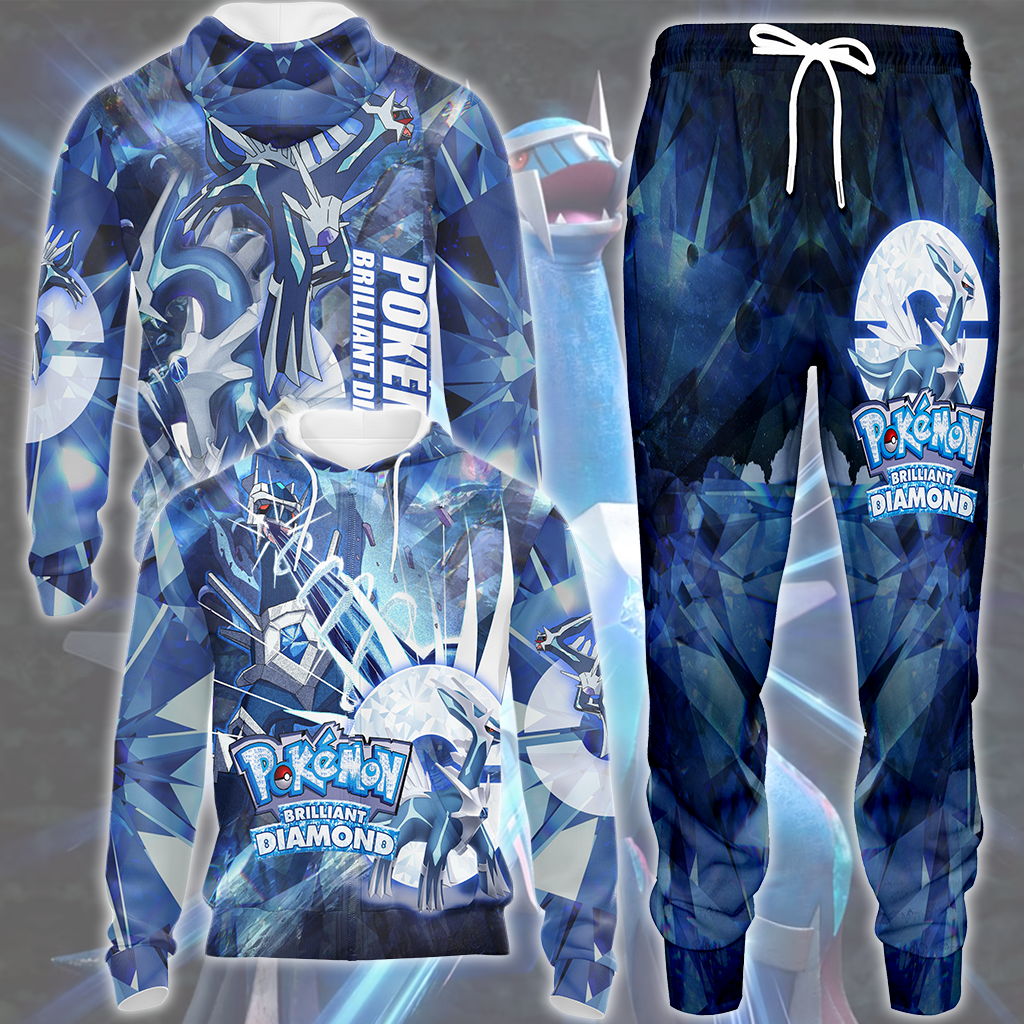 Pokemon Brilliant Diamond Video Game All Over Printed T-shirt Tank Top Zip Hoodie Pullover Hoodie Hawaiian Shirt Beach Shorts Joggers