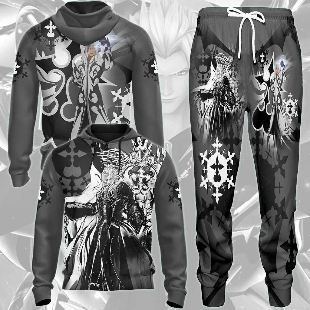 Kingdom Hearts Xemnas Video Game All Over Printed T-shirt Tank Top Zip Hoodie Pullover Hoodie Hawaiian Shirt Beach Shorts Joggers