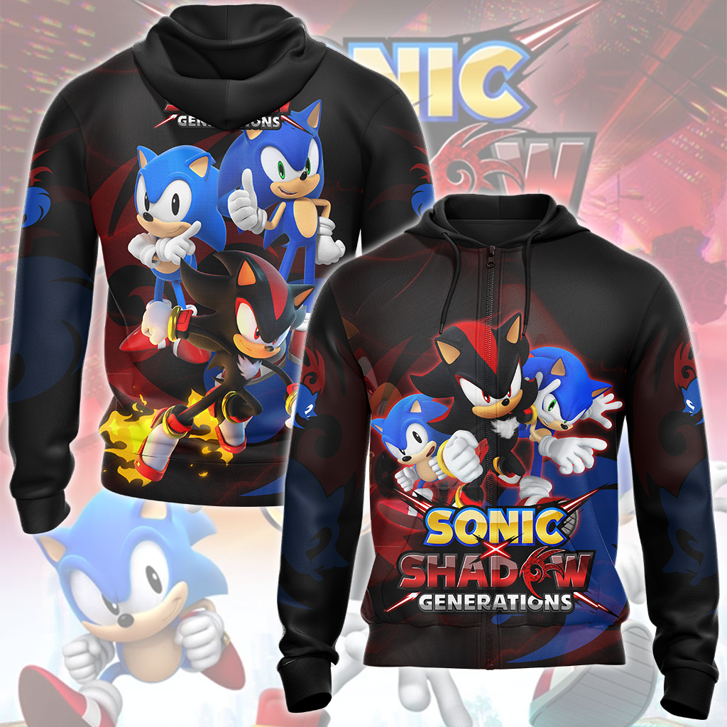 Sonic X Shadow Generations Video Game All Over Printed T-shirt Tank Top Zip Hoodie Pullover Hoodie Hawaiian Shirt Beach Shorts Joggers Zip Hoodie