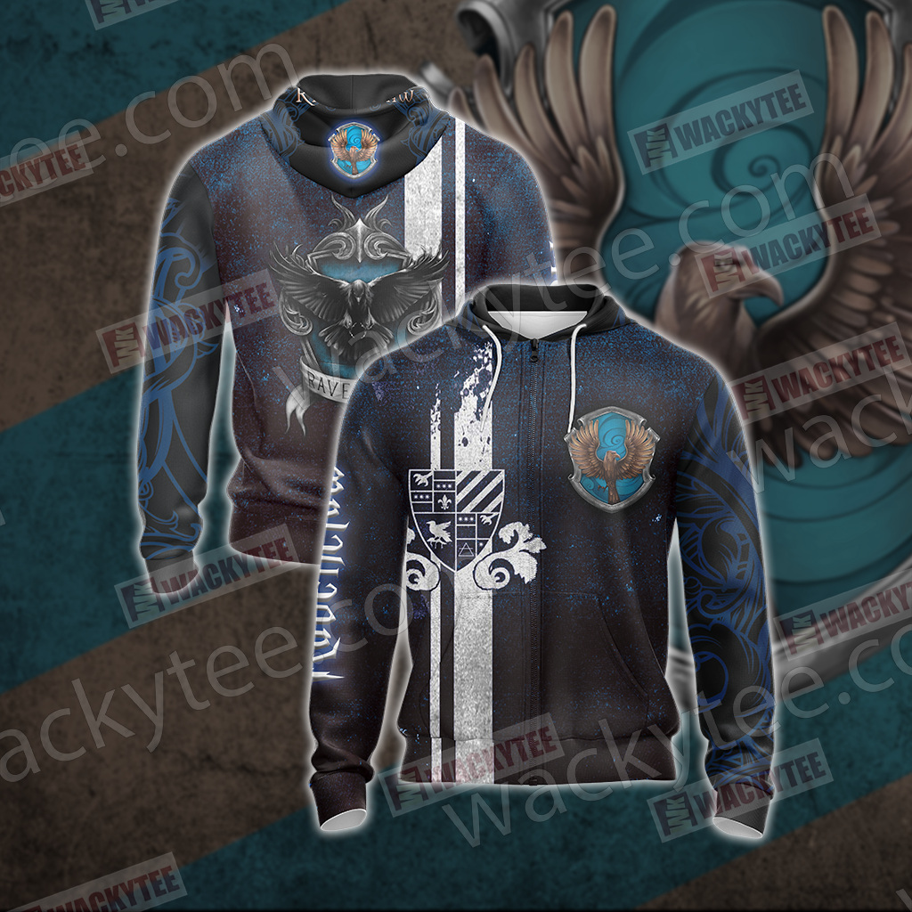 Ravenclaw House Harry Potter New Look Unisex 3D T-shirt Zip Hoodie S