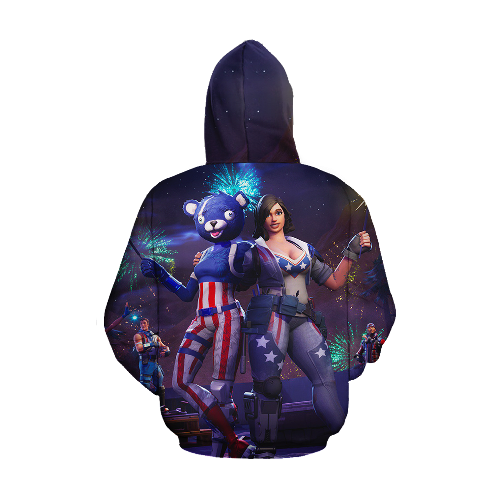 Fortnite Fireworks Team Leader 3D Hoodie