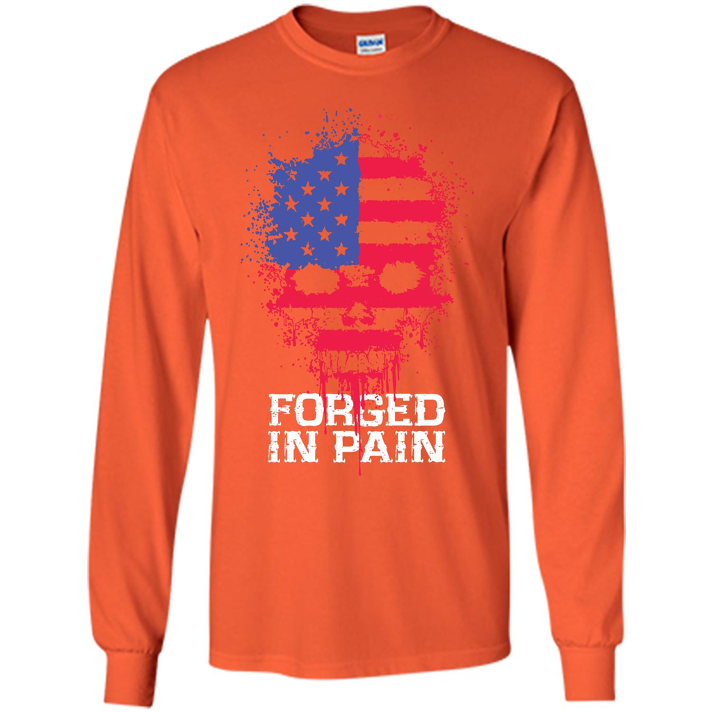 American T-shirt Forged In Pain Orange
