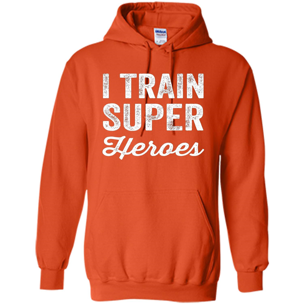 I Train Superheroes T-shirt Orange
