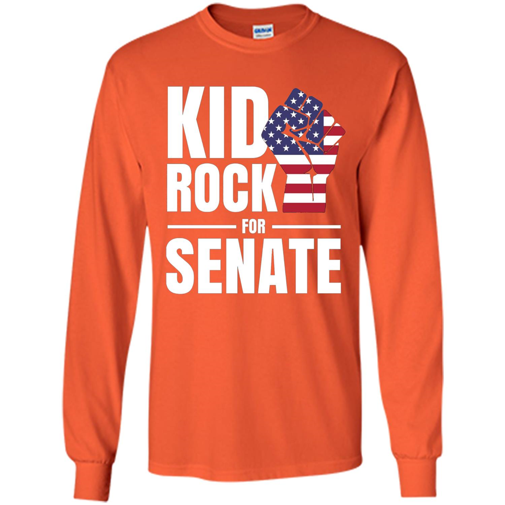 CAMPAIGN Kid For US Senate Election. In Rock We Trust T-shirt Orange