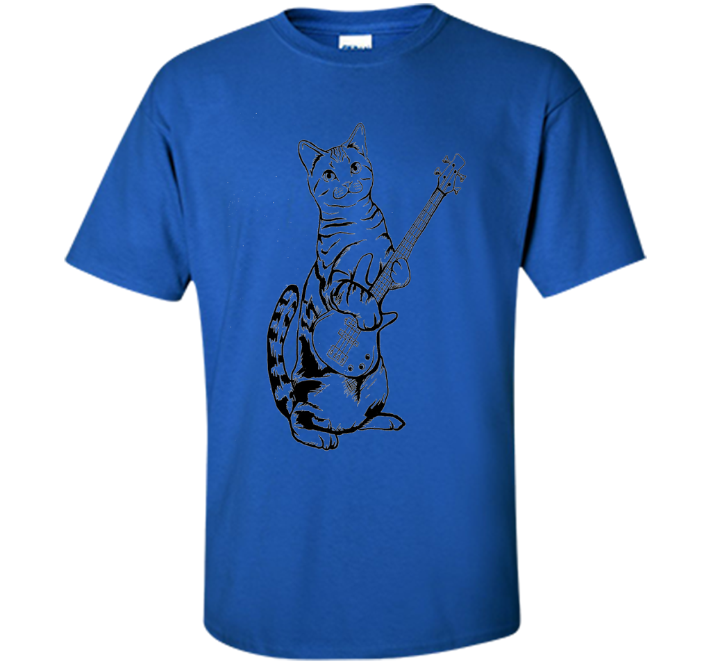 Bassist T-shirt Cat Playing Bass T-shirt Royal