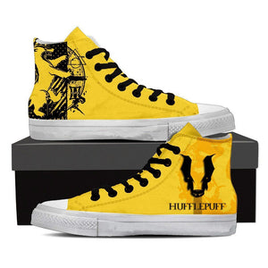 Quidditch Harry Potter Hogwarts House Gryffindor Slytherin Ravenclaw Hufflepuff High Top Shoes