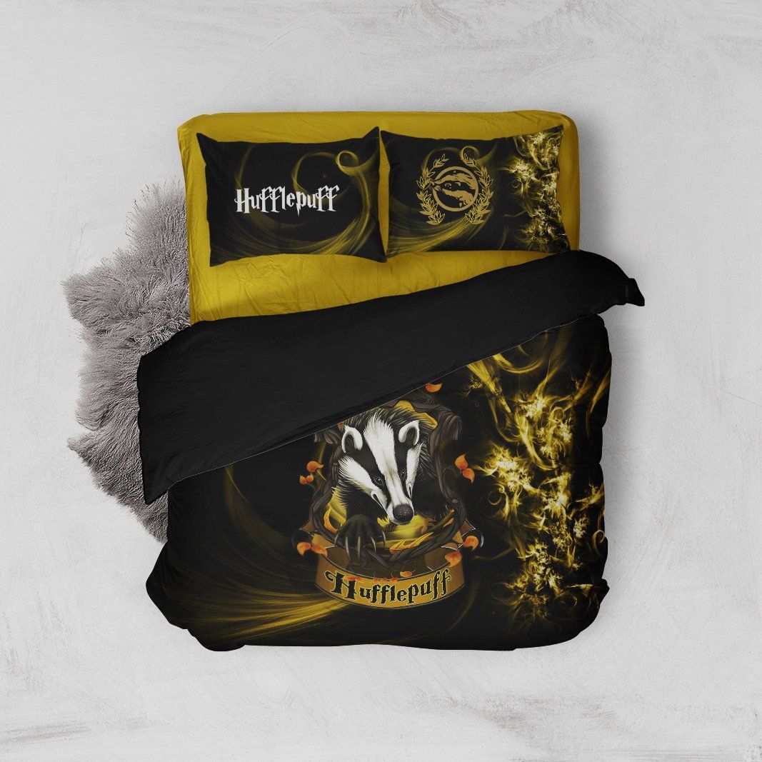 Harry Potter Hogwarts House Gryffindor Slytherin Ravenclaw Hufflepuff Bed Set Hufflepuff