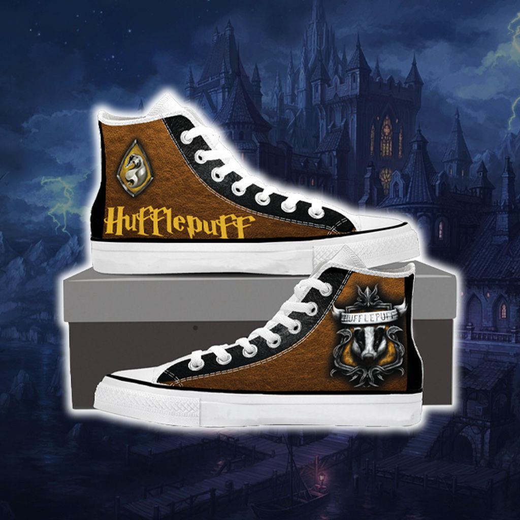 Harry Potter Hogwarts House Gryffindor Slytherin Ravenclaw Hufflepuff High Top Shoes Hufflepuff
