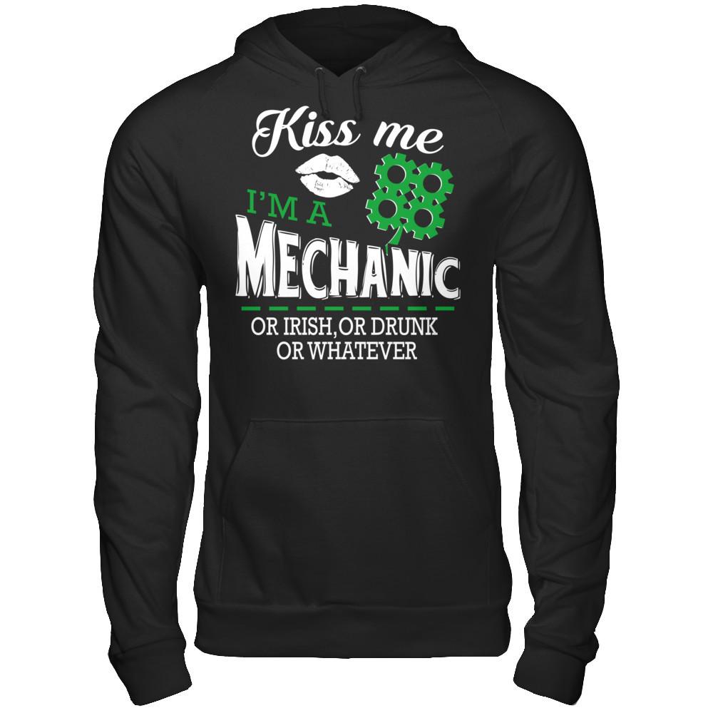 Kiss Me I‰۪m A Mechanic Or Irish Or Drunk Or Whatever T-shirt Gildan - Pullover Hoodie Black