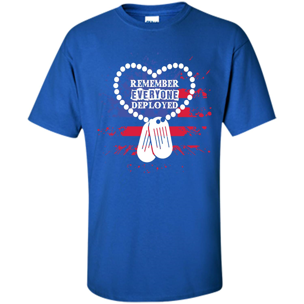 Military T-shirt RED Remember Everyone Deployed Royal